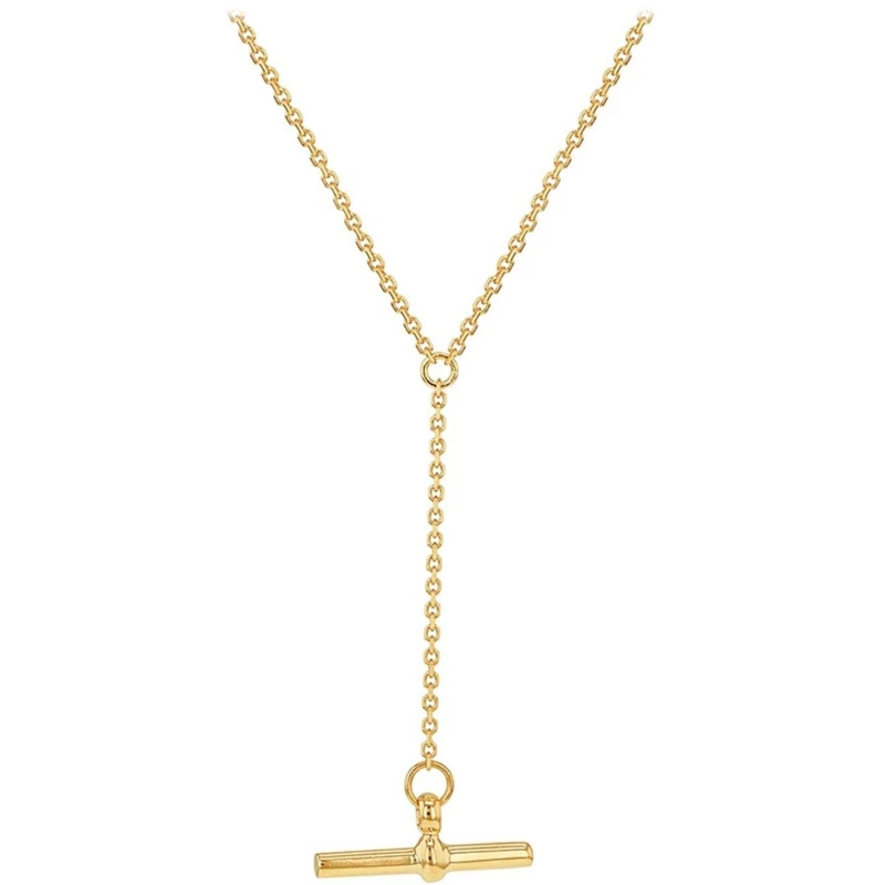 Image of Be You 9ct Gold T-Bar Diamond Cut Trace Chain Chain Necklaces 17-18in Gold 72935810000