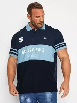 Image of BadRhino Cut & Sew Polo - Blue Size 4XL, Men