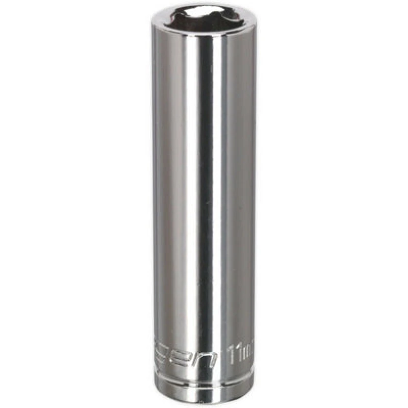Image of Loops 11mm Chrome Plated Deep Drive Socket - 3/8" Square Drive High Grade Carbon Steel Metallics
