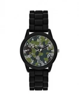 Image of Tikkers Tikkers Camouflage Dial Black Silicone Strap Kids Watch