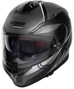 Image of Nolan N80-8 Astute N-Com Helmet, grey-white, Size L, grey-white, Size L