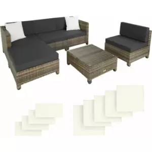 Image of Tectake - Rattan garden furniture set with aluminium frame - garden sofa, rattan sofa, garden sofa set