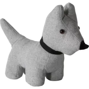 Image of Killburn & Scott Herringbone Dog Door Stop Weighted Filled Novelty Grey 26cm