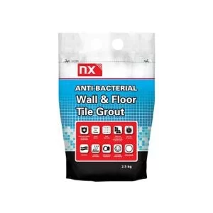 Image of Nx Anti-Bacterial Fine Textured Requires Mixing Before Use White Tile Grout, 2.5Kg