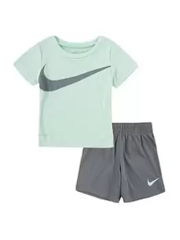 Image of Nike Infant Boys Nk Df Dropsets Short Set, Grey, Size 12 Months