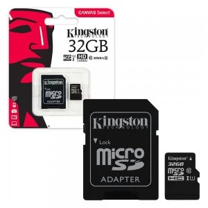 Image of Kingston Canvas Select 32GB Micro SDHC Memory Card