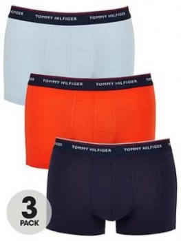 Image of Tommy Hilfiger 3 Pack Trunks - Navy/Orange/Blue