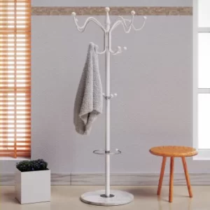 Image of Coat Stand White 173cm Waved with Marble Base