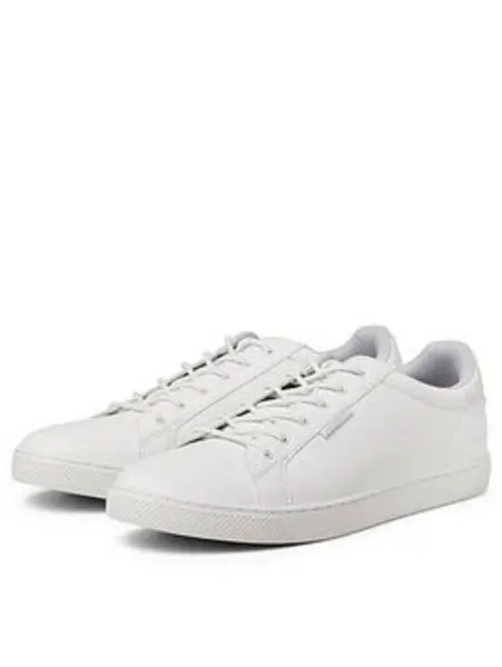 Image of Jack & Jones White / Bright White Faux Leather Sneakers White Male 46 146611UK