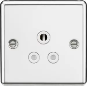 Image of KnightsBridge 5A Unswitched Socket - Rounded Edge Polished Chrome Finish with White Insert