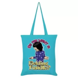 Image of Grindstore Do You Want A Fielding Fondle Tote Bag (One Size) (Azure Blue)