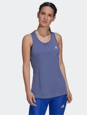 Image of adidas Aeroready Designed To Move Racerback Tank Top, Purple, Size 2Xs, Women
