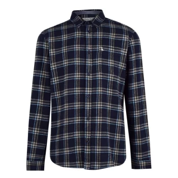 Image of Jack Wills Chatham Heavyweight Flannel Check Shirt - Navy