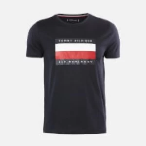 Image of Tommy Hilfiger Mens Corporation Stripe Box T-Shirt - Desert Sky - S