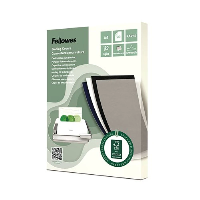 Image of Fellowes Fellowes A4 Binding Covers Translucent 150gsm (Pack of 50) 100143443 100143443