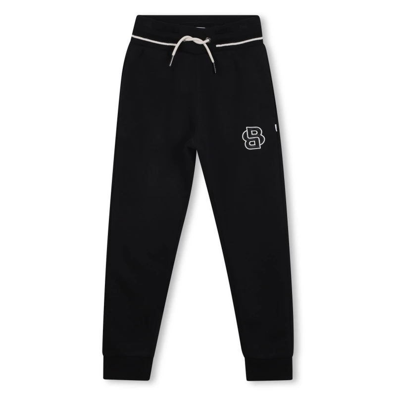 Image of Boss Kids Contrast Closed Hem Fleece Jogging Bottoms Black male 6Y