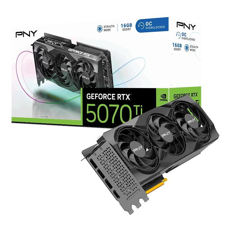 Image of PNY GeForce RTX 5070 Ti OC Triple Fan 16GB GDDR7 PCI-Express Graphics Card