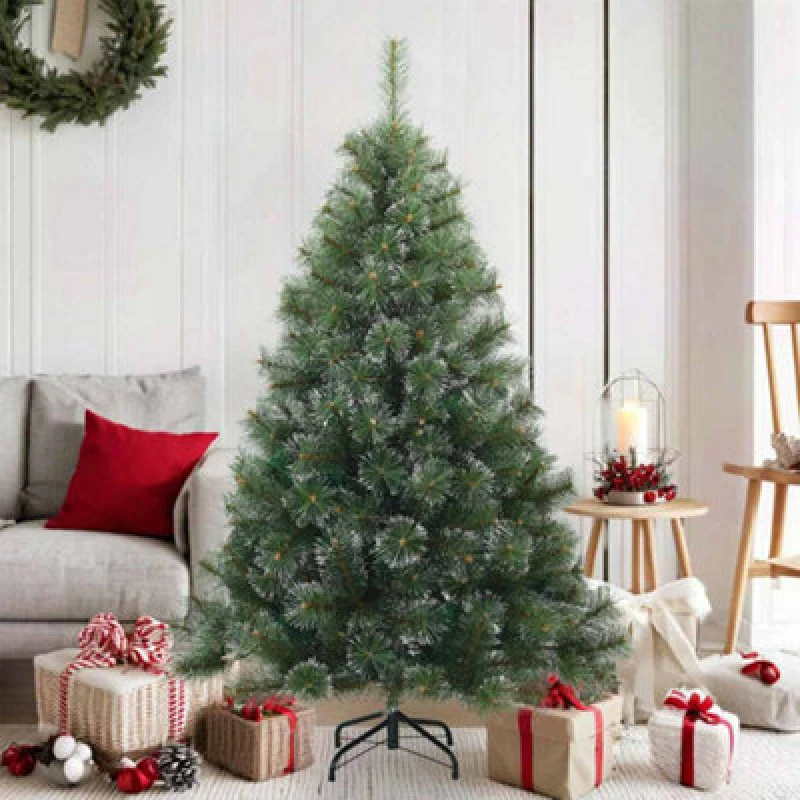 Image of Vidaxl Artificial Hinged Christmas Tree Snow Flocked Green 150 Cm