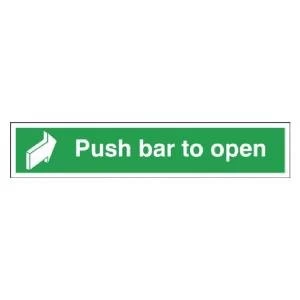 Image of Safety Sign Push Bar to Open 75x600mm Self-Adhesive E14CS