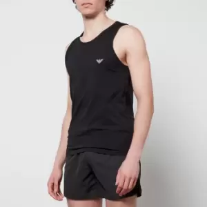 Image of Emporio Armani Mens Shiny Logoband Tank Top - Black - M