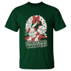 Image of Warner Brothers Mens Bugs Bunny Christmas T-Shirt - Green - S