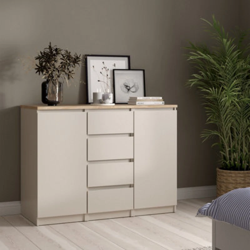 Image of Furniture To Go Naia Sideboard 4 Drawers 2 Doors In Cashmere Jackson Hickory (W) 120.8 X (H) 90.7 X (D) 50Cm