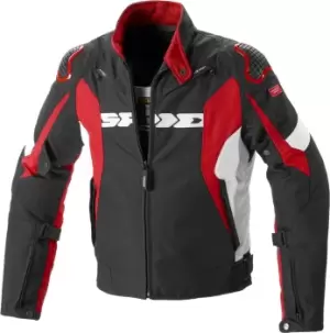 Image of Spidi Sport Warrior H2Out Motorcycle Textile Jacket, black-red, Size S, black-red, Size S