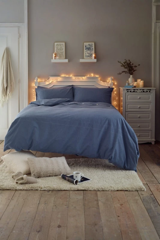 Image of Deyongs Deyongs Southwick Melange Look Duvet Cover Set - Soft & Breathable Bedding in Blue Size: Single Blue Single Unisex 5054990144102