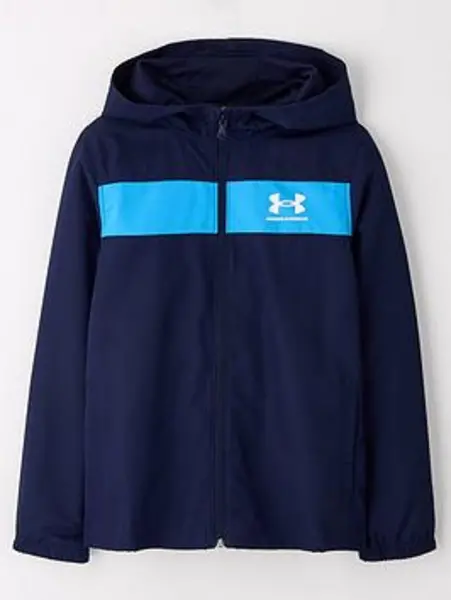 Image of Under Armour Junior Boys Sportstyle Windbreaker Jacket - Navy/White Size S, Women
