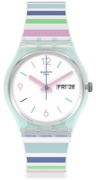 Image of Swatch Pastel ZEBRA Silicone Strap Quartz GL702 Watch
