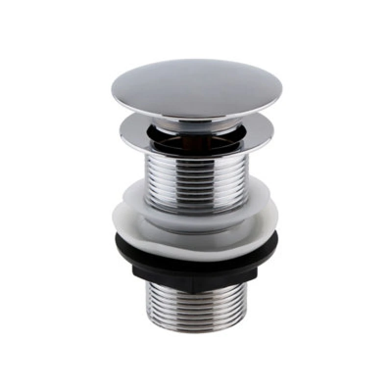 Image of Balterley Round Push Button Basin Waste Unslotted Chrome Silver