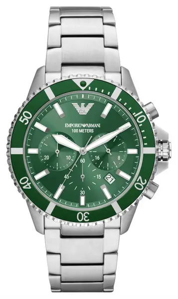 Image of Emporio Armani AR11500 Mens Green Chronograph Dial Watch