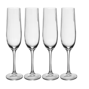 Image of Treviso Crystal Champagne Flute Glasses, Set of 4, 190ml