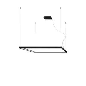 Image of Nelya Integrated LED Square Pendant Ceiling Light, Black, 3000K, 8096lm