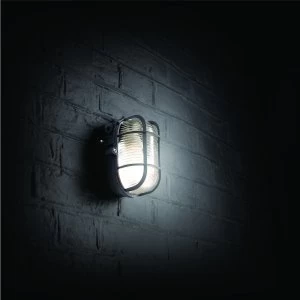 Image of Wickes Black Caged Oval Bulkhead - 60W