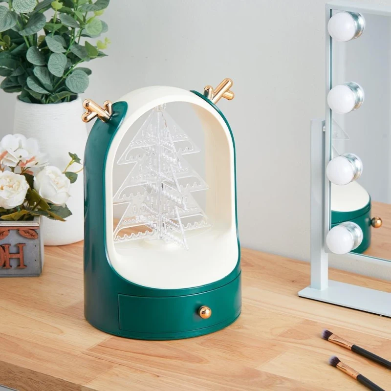 Image of LIFE IDEAS Tree Desktop Jewelry Display with Drawer Green unisex One Size