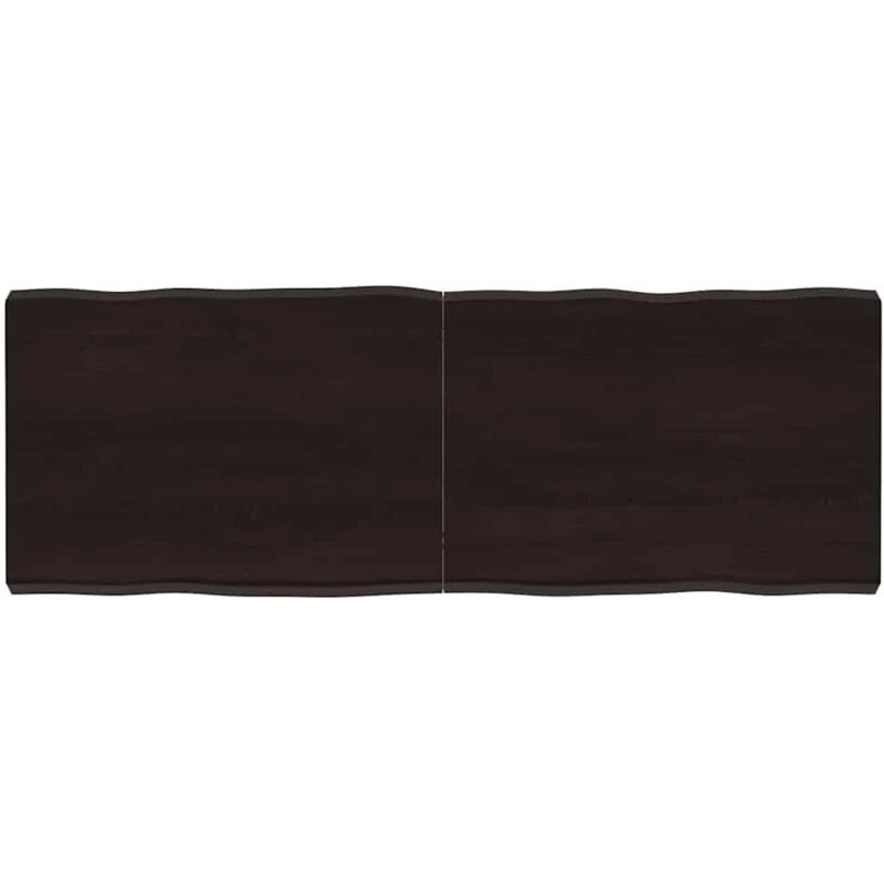 Image of Vidaxl Table Top Dark Brown 140X50X(2-6) Cm Treated Solid Wood Live Edge, Brown 364031