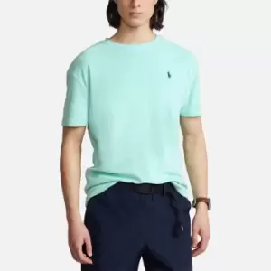 Image of Polo Ralph Lauren Mens Lightweight Cotton Terry T-Shirt - Aqua Verde - L