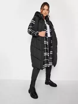 Image of Yours Chevron Longline Gilet - Black, Size 22-24, Women