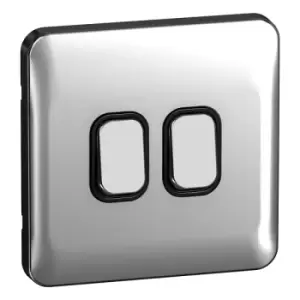Image of Schneider LSD 10AX 2G 2W Switch Black Insert Polished Chrome - GGBL1022BPC