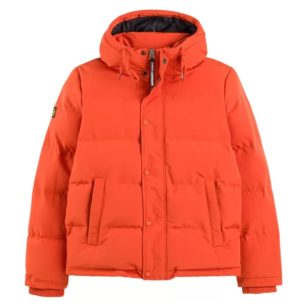 Image of Superdry Everest Short Hooded Padded Coat - Orange, Size S, Men