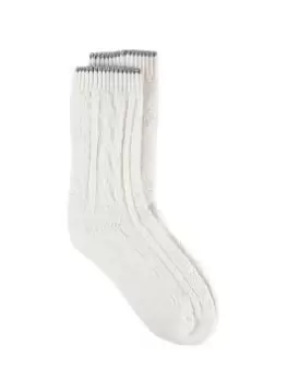 Image of Totes Cashmere Blend Pom Pom Bed Sock - Cream