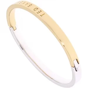Image of Ted Baker Ladies Two-tone steel/gold plate Clemea Hinge Metallic Bangle