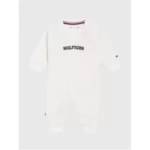 Image of Tommy Hilfiger Baby Curved Monotype Coverall - White
