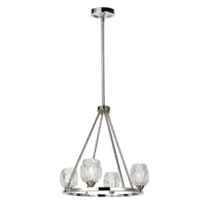 Image of 4 Bulb Chandelier LIght Highly Polished Nickel LED G9 3.5W