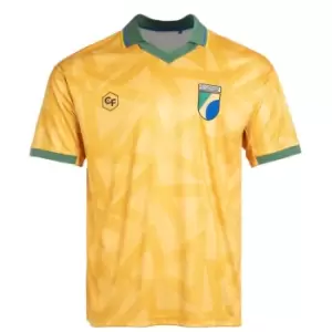 Image of Classicos de Futebol Brazil Retro Fan Shirt Mens - Yellow