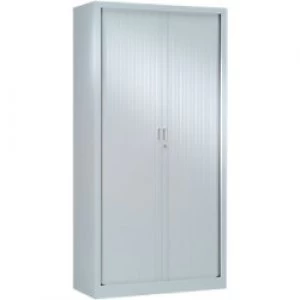 Image of Pierre Henry Tambour Cupboard Lockable with 4 Shelves Steel Generic 1000 x 430 x 1980mm Grey