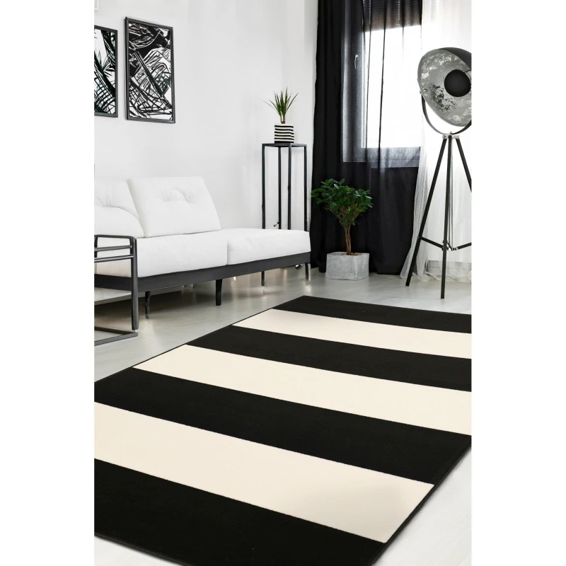 Image of Homemaker Maestro Bold Line Rug Black unisex 120x160cm