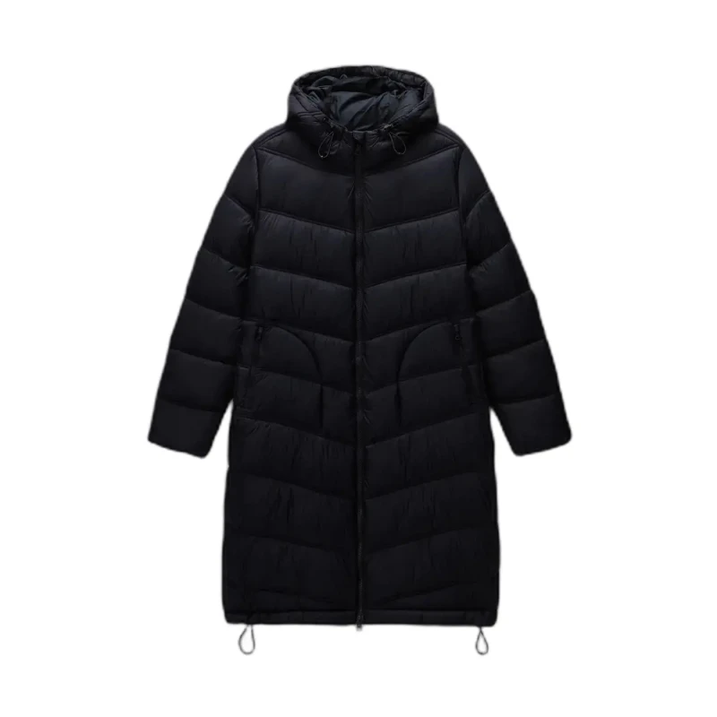 Image of Long womens puffer jacket Napapijri A-Ega Noir Female M