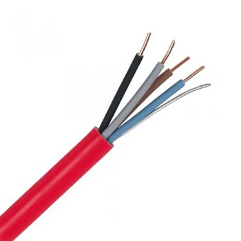 Image of Zexum Red 2.5mm 24A 4 Core and Earth Brown Black Grey Blue Fire Resistant Rated BASEC Approved Power Cable - 1 Meter